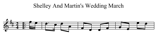 Shelley And Martin's Wedding March - staff notation