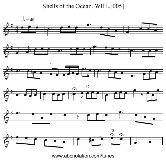 Shells of the Ocean. WHL.[005] - staff notation