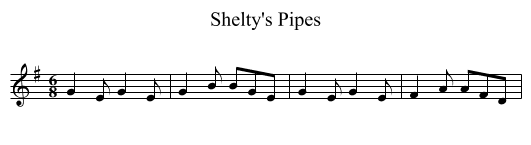 Shelty's Pipes - staff notation