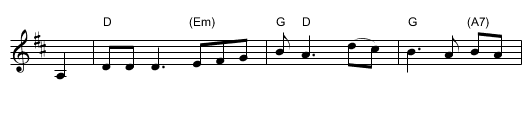 Shenandoah [D] - staff notation