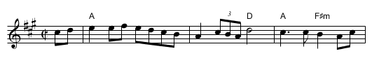 Shenandoah Falls - staff notation