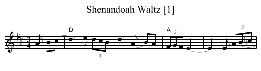 Shenandoah Waltz [1] - staff notation