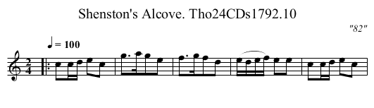 Shenston's Alcove. Tho24CDs1792.10 - staff notation