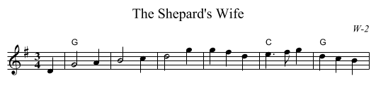 Shepard's Wife, The - staff notation