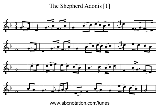 Shepherd Adonis [1], The - staff notation