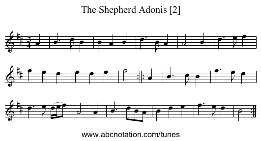 Shepherd Adonis [2], The - staff notation