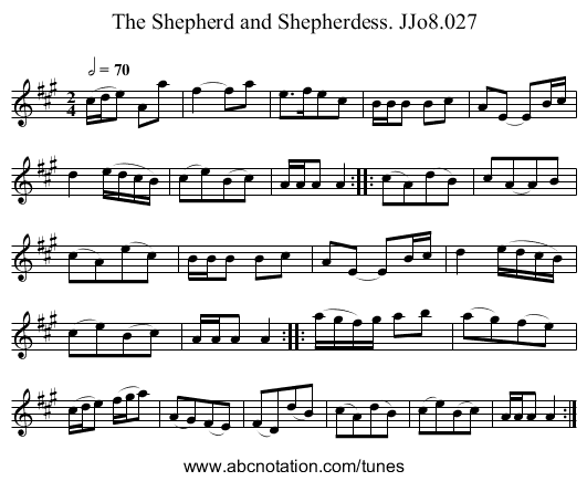 Shepherd and Shepherdess. JJo8.027, The - staff notation