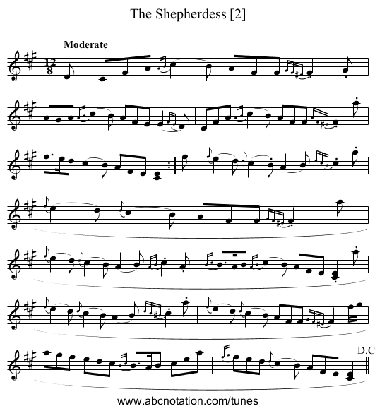 Shepherdess [2], The - staff notation