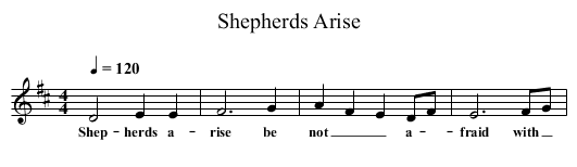 Shepherds Arise - staff notation