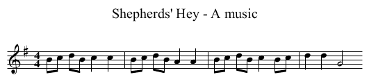 Shepherds' Hey - A music - staff notation