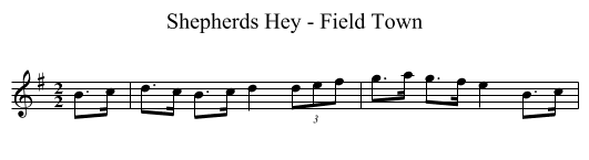 Shepherds Hey - Field Town - staff notation