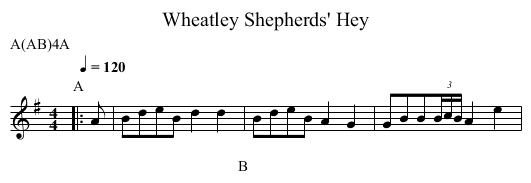 Shepherds' Hey, Wheatley - staff notation