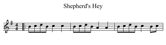 Shepherd's Hey - staff notation