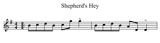 Shepherd's Hey - staff notation