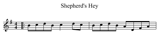 Shepherd's Hey - staff notation
