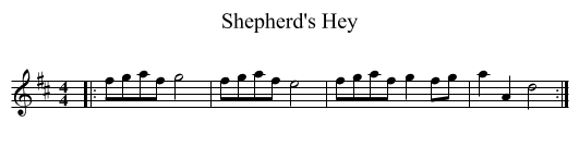 Shepherd's Hey - staff notation