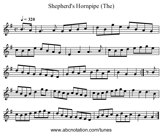 Shepherd's Hornpipe (The) - staff notation