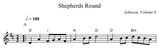 Shepherds Round - staff notation