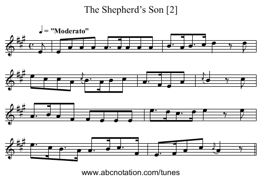 Shepherd’s Son [2], The - staff notation