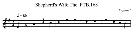 Shepherd's Wife,The. FTB.168 - staff notation