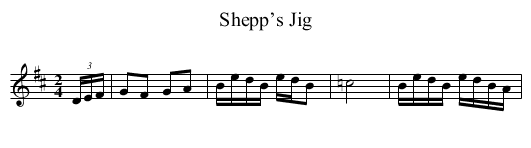 Shepp’s Jig - staff notation