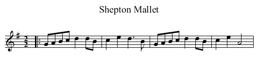 Shepton Mallet - staff notation