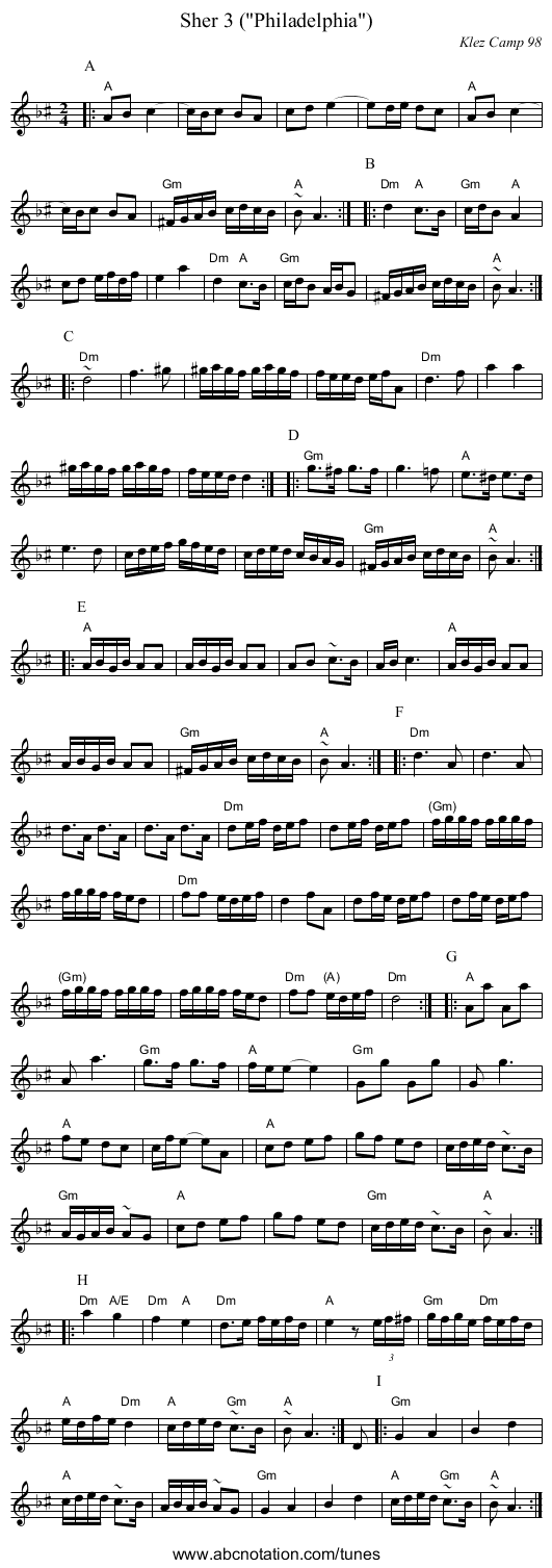 Sher 3 (Philadelphia) - staff notation