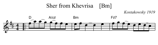 Sher from Khevrisa    [Bm] - staff notation