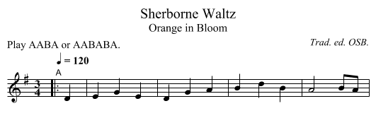 Sherborne Waltz - staff notation
