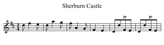 Sherburn Castle - staff notation