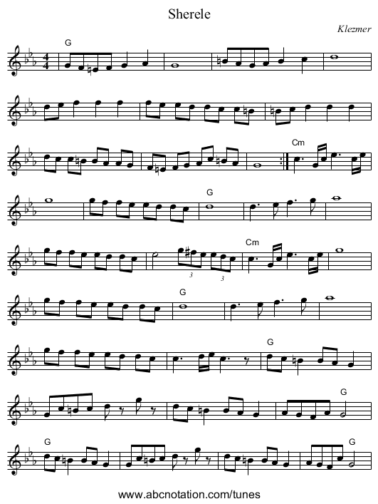 Sherele - staff notation