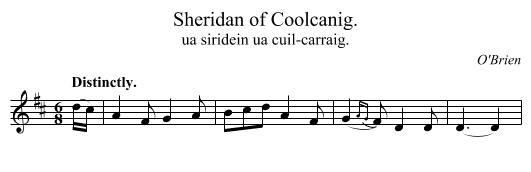 Sheridan of Coolcanig. - staff notation