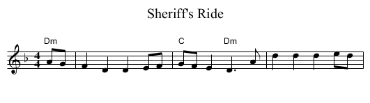 Sheriff's Ride - staff notation