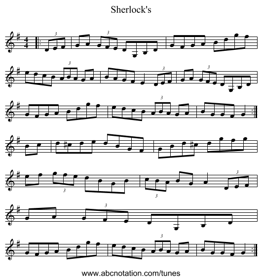 Sherlock's - staff notation