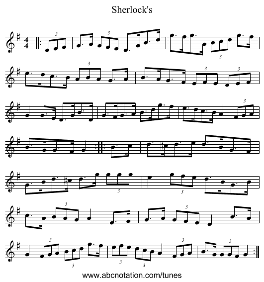 Sherlock's - staff notation