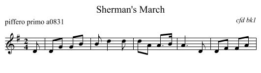 Sherman's March - staff notation