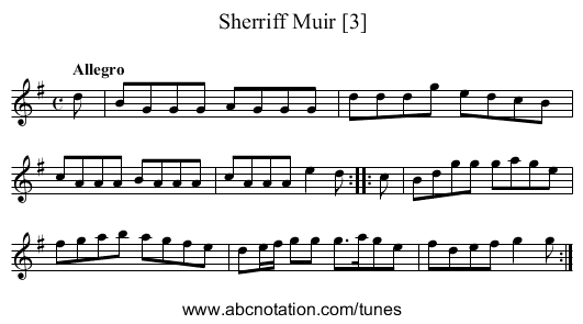 Sherriff Muir [3] - staff notation