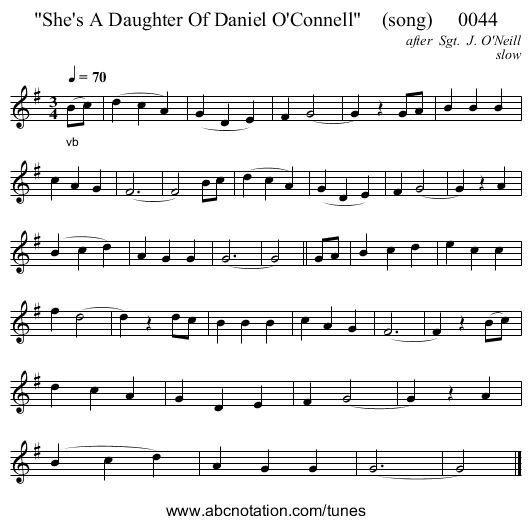 She's A Daughter Of Daniel O'Connell    (song)     0044 - staff notation