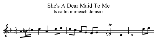 She's A Dear Maid To Me - staff notation