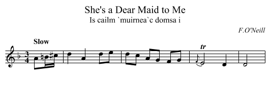 She's a Dear Maid to Me - staff notation