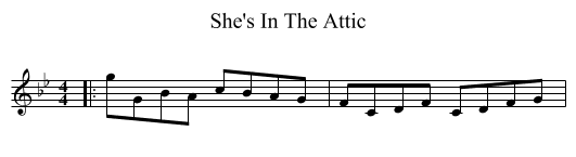 She's In The Attic - staff notation