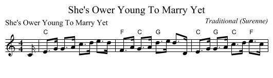 She's Ower Young To Marry Yet - staff notation