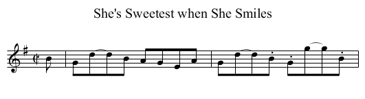 She's Sweetest when She Smiles - staff notation