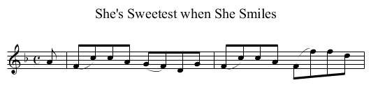 She's Sweetest when She Smiles - staff notation