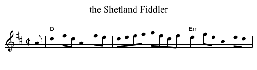 Shetland Fiddler, the  - staff notation