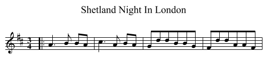 Shetland Night In London - staff notation
