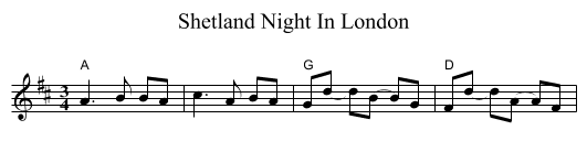 Shetland Night In London - staff notation