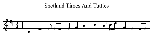Shetland Times And Tatties - staff notation
