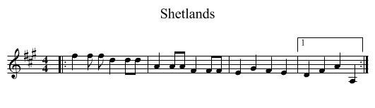 Shetlands - staff notation