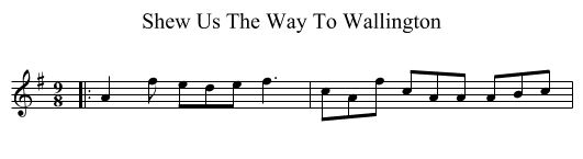 Shew Us The Way To Wallington - staff notation